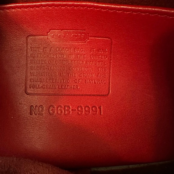 COACH HTF RED vtg LUNCH BOX ZIP🔥9991🔥stunner - Picture 11 of 16
